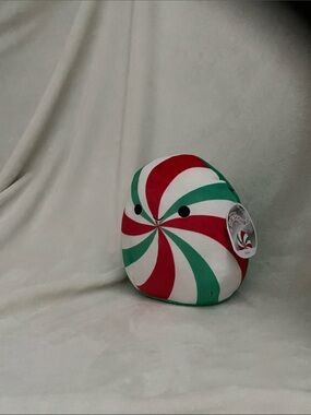 Squishmallows Peppermint Swirl Plush Accent Pillow - Red, Green & White